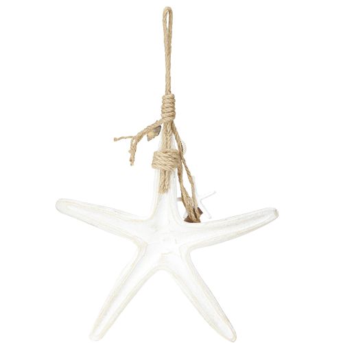 Product Decorative Starfish for Hanging Maritime Decoration Wood White 30cm
