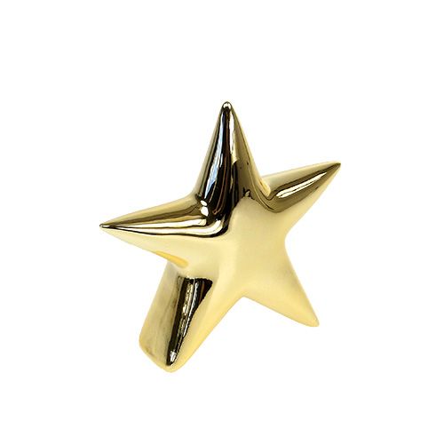 Floristik24 Decorative star gold 12cm standing 3pcs