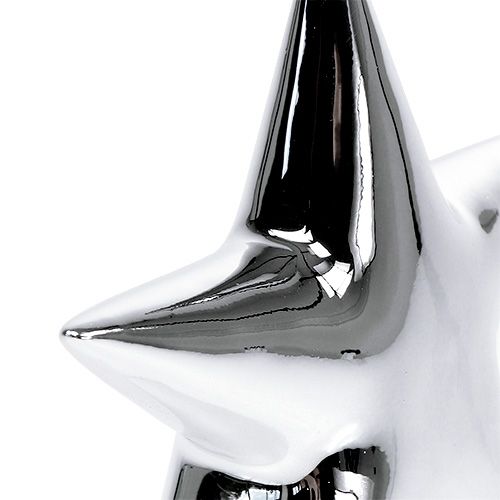 Floristik24 Deco star silver standing 12cm 2pcs
