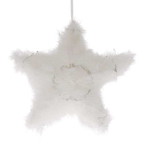 Floristik24 Decorative star made of feathers white 30cm