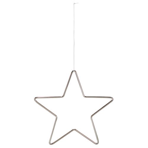 Product Decorative Star Christmas Decoration Silver Hanging Ø15cm Set of 6
