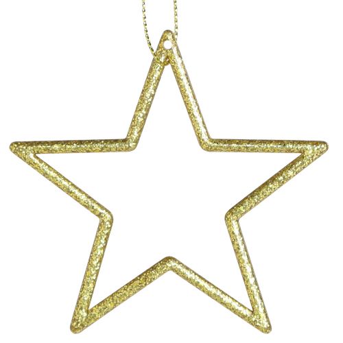 Floristik24 Decorative Stars Christmas Tree Decorations Gold Glitter 7.5cm 40 pcs