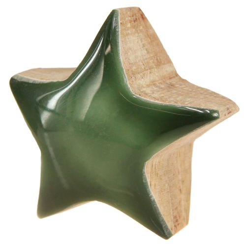 Floristik24 Decorative stars wooden stars green scatter decoration 3cm 9 pcs