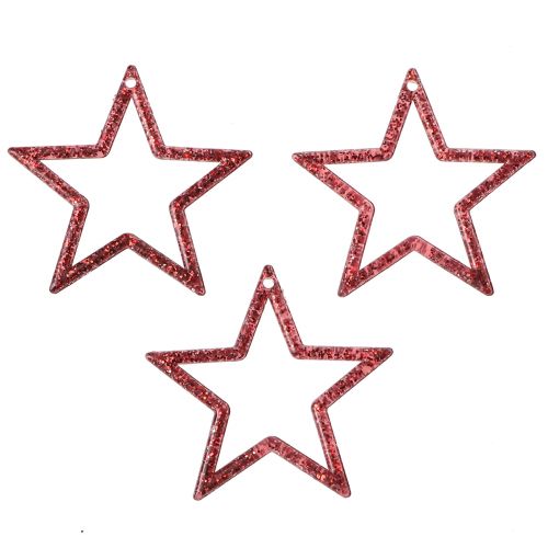 Product Decoration Stars Red Glitter Small Christmas Stars 4.5cm 120 pcs
