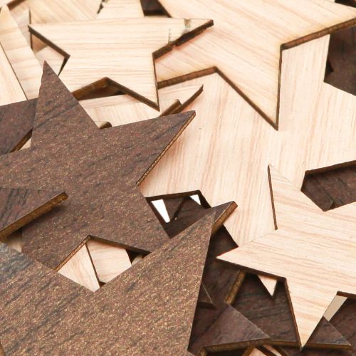 Product Decoration Stars Christmas Natural Brown Ø3.5–5.5cm 48 pcs
