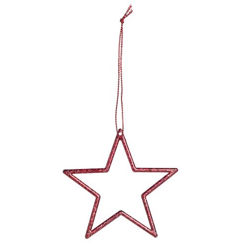 Product Red Christmas Stars for Hanging - Glittering Tree Decoration &amp; Festive Room Decoration, Set of 40, 7.5cm