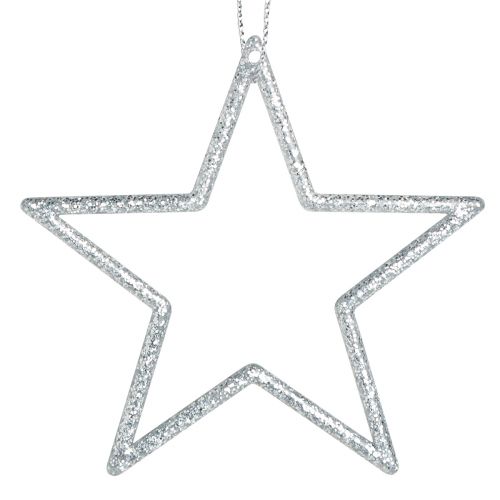 Floristik24 Decorative stars Christmas stars for hanging silver 7.5cm 40 pcs