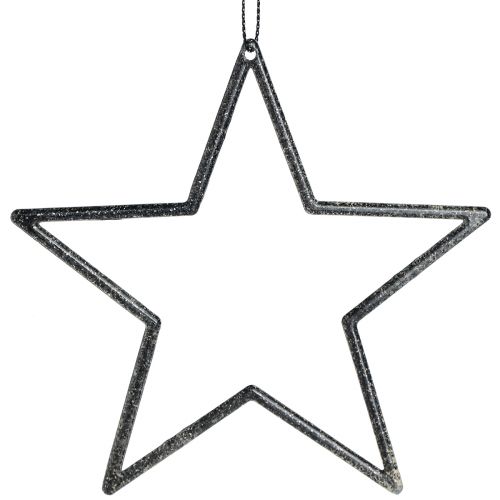 Product Decorative black stars for hanging, Christmas tree ornaments, Ø12cm, set of 12 pieces
