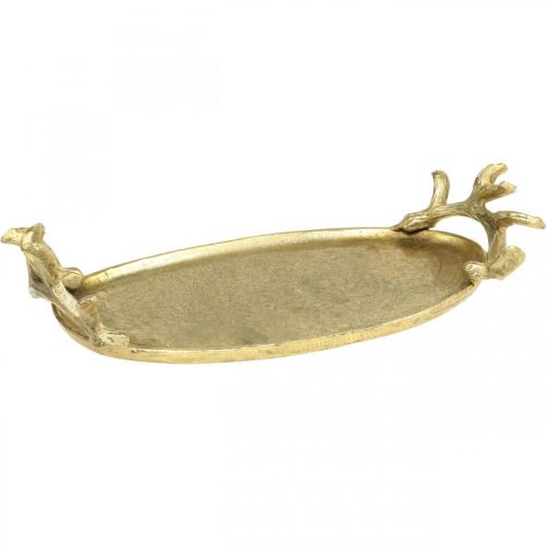 Product Decorative tray gold deer antler vintage tray oval L35×W17cm