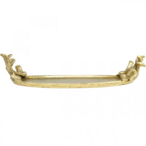 Product Decorative tray gold deer antler vintage tray oval L35×W17cm