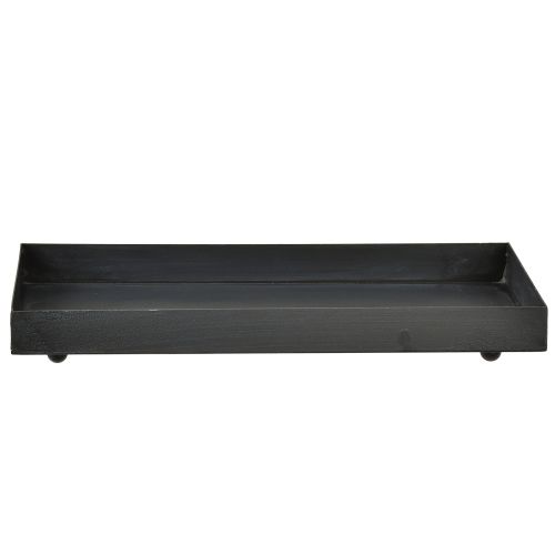 Product Decorative tray metal tray black grey washed 30×15cm
