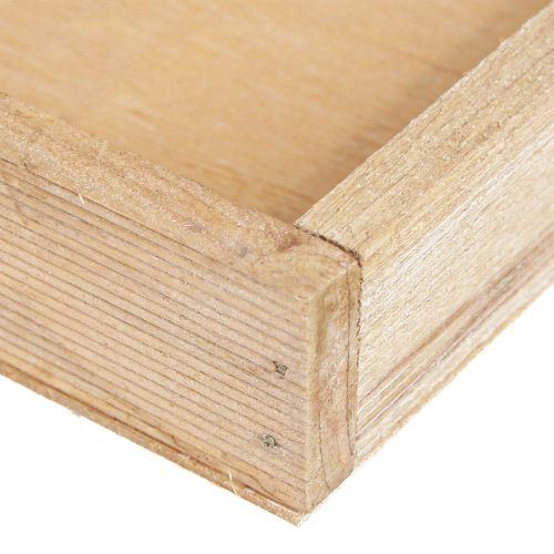 Product Decorative tray oblong wooden tray natural 42×14×3cm 3pcs