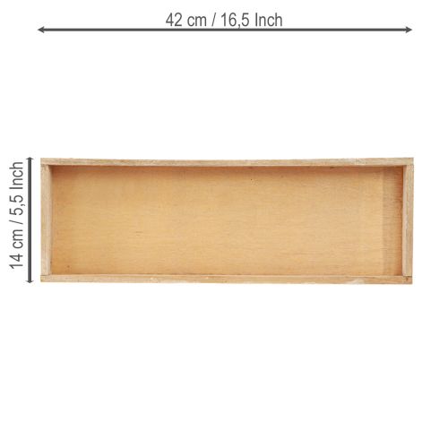 Product Decorative tray oblong wooden tray natural 42×14×3cm 3pcs