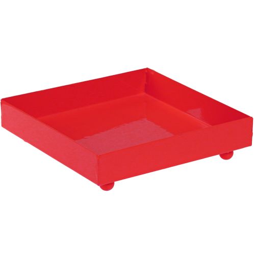 Decorative tray square red metal tray 15×15cm 2pcs
