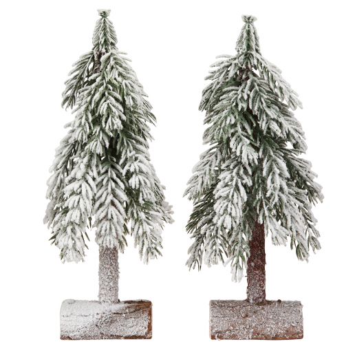 Floristik24 Decorative Christmas tree artificially snowed on base 30cm 2pcs