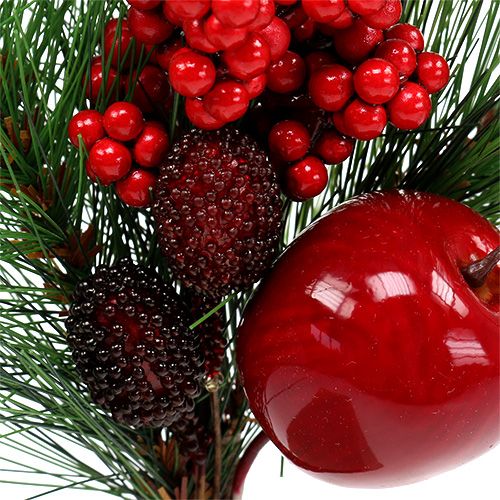 Floristik24 Decorative fir branch with apple 28cm 1p