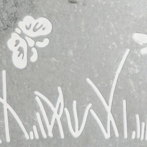 Product Decorative Bag Silver White Brown Metal Plant Pot L22cm 2pcs