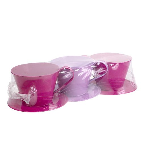 Floristik24 Decorative cup Ø16cm H12.5cm 3pcs