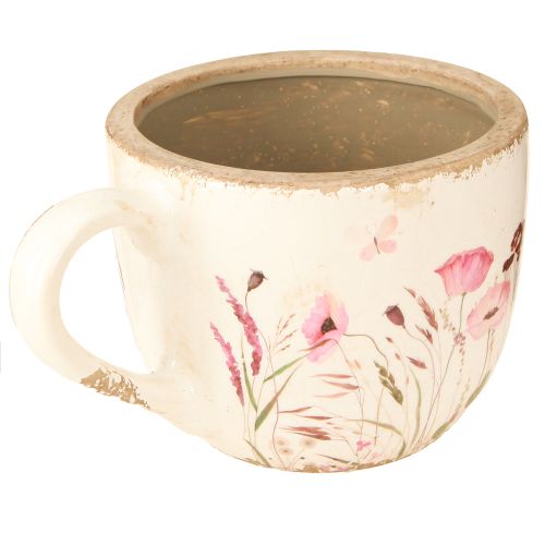 Product Decorative cup ceramic poppy crackle cream colorful 15cm×12.5cm