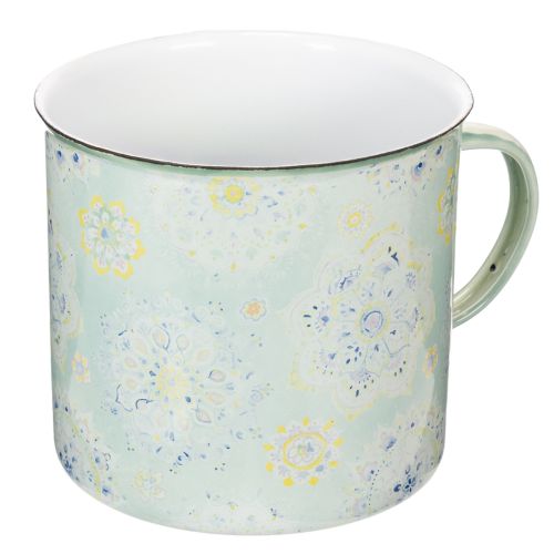Decorative mug, plant pot, mandala, enamelled, Ø13cm H12cm buy online | Floristik24.ie