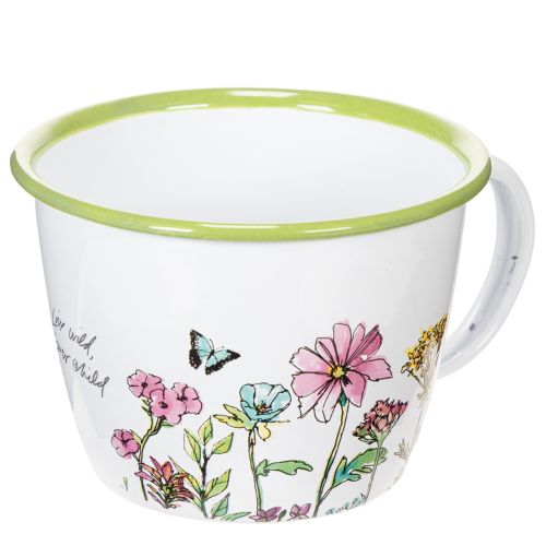 Decorative cup, enamelled plant pot, Ø11cm H8cm buy online | Floristik24.ie