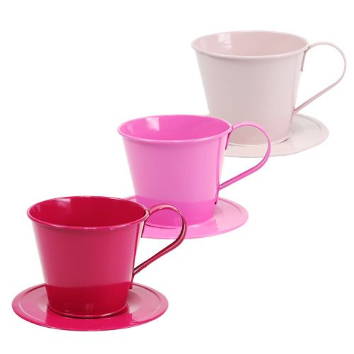 Floristik24 Decorative cup with foot pink ass. Ø11.5cm H10cm 8pcs