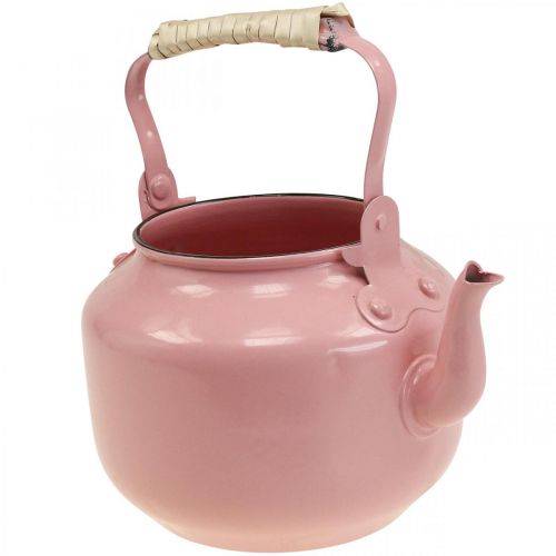 Product Decorative teapot planter metal old pink Ø8.6cm H16cm