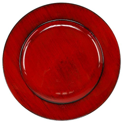 Deco plate plastic Ø28cm red-black