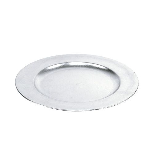 Floristik24 Decorative plate silver Ø28cm