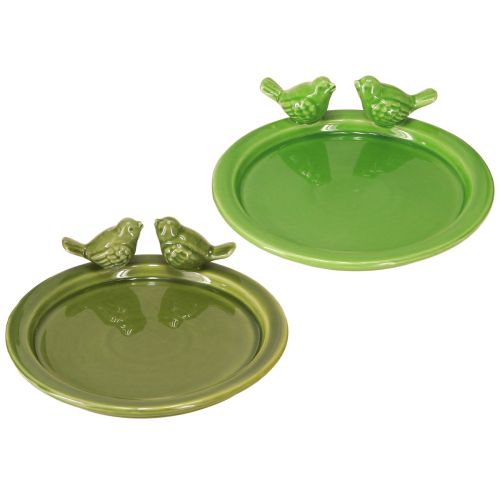 Product Decorative plate bird bath table decoration ceramic green Ø20.5cm 2pcs