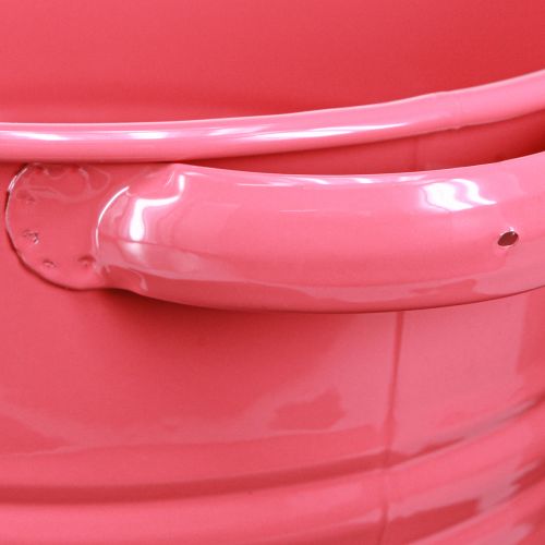 Product Decorative Pot Pink Metal Flowerpot Handles 31x26x 21.5cm