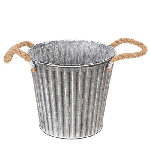 Decorative pot for planting, metal pot with handles, metal decoration shabby chic Ø21.5cm buy online | Floristik24.ie