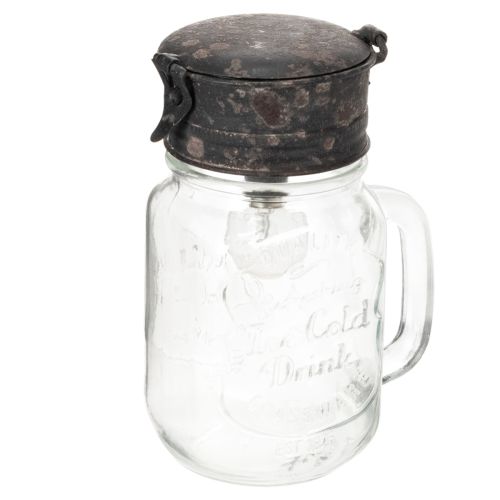 Decorative drinking glass with LED lamp Ø8cm H16cm buy online | Floristik24.ie