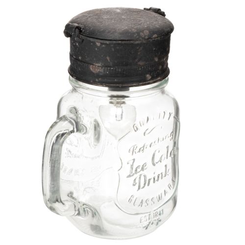 Decorative drinking glass with LED lamp Ø8cm H16cm | Floristik24.ie