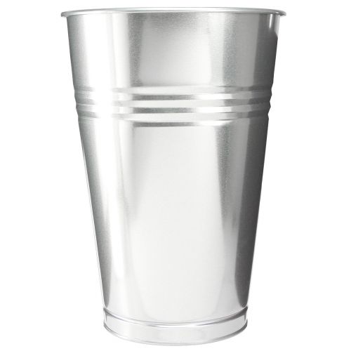 Floristik24 Decorative Vase Metal Conical Tall Vase Silver H38.5cm 14.5L