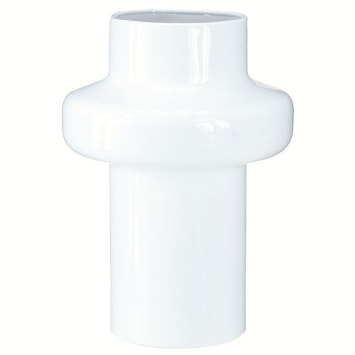 Floristik24 Decorative Vase Metal Vase Decoration Cream White Ø16.5cm H23.5cm