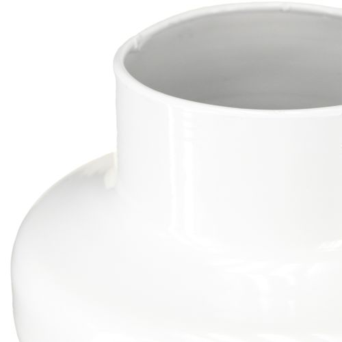 Product Decorative Vase Metal Vase Decoration Cream White Ø16.5cm H23.5cm