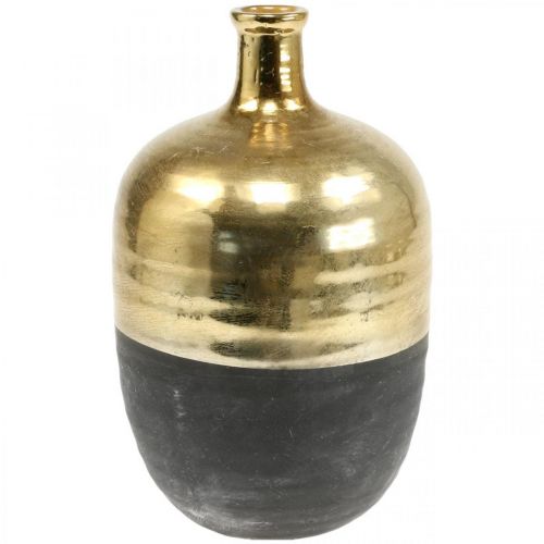 Product Decorative Vase Black/Gold Flower Vase Ceramic Ø18cm H29cm