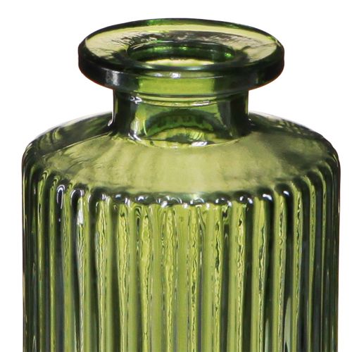 Floristik24 Decorative vases green mini vases glass retro Ø5cm H13cm 6 pcs