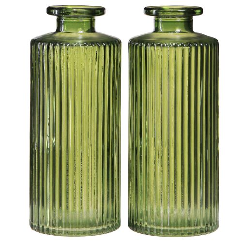 Floristik24 Decorative vases green mini vases glass retro Ø5cm H13cm 6 pcs