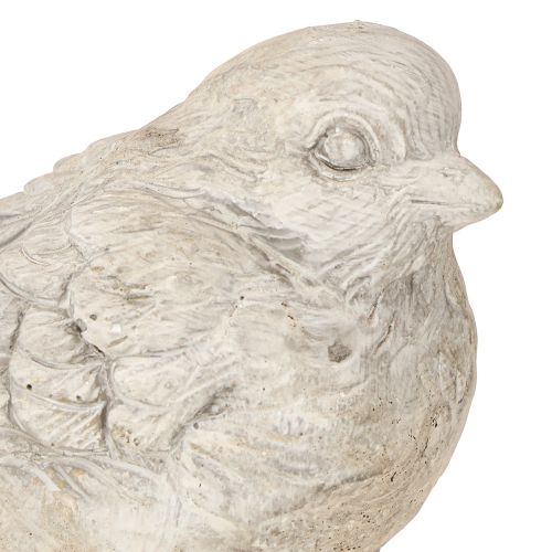 Product Decorative bird figurine sparrow cast stone white washed H12.5cm