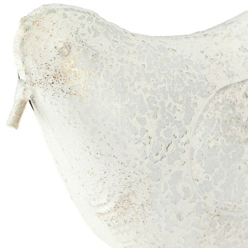 Product Decorative Bird Metal Decorative Figure Vintage White Gold 35x32.5cm