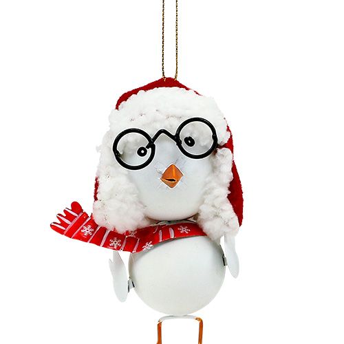 Floristik24 Decorative bird with hat red and white 10.5cm