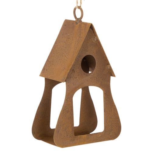 Decorative hanging birdhouse, rust-colored birdhouse decoration, 17.5cm buy online | Floristik24.ie