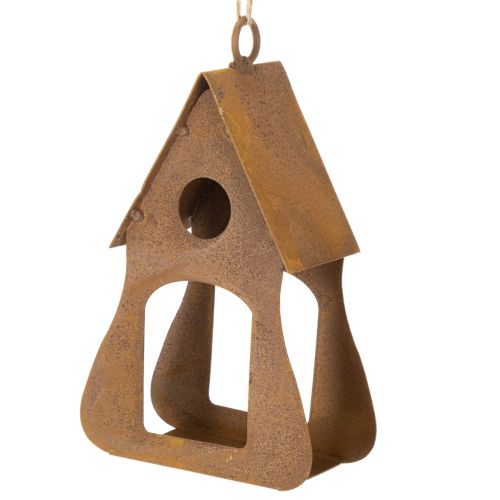 Decorative hanging birdhouse, rust-colored birdhouse decoration, 17.5cm | Floristik24.ie