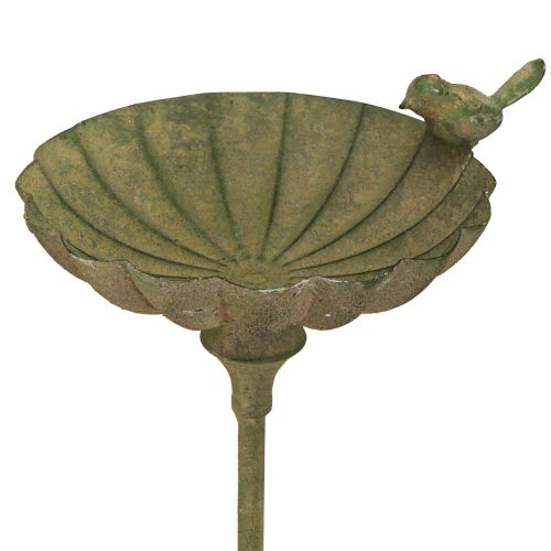 Decorative birdbath bowl metal antique green Ø16.5cm H34.5cm