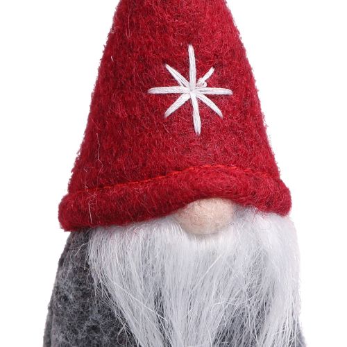 Floristik24 Decoration gnome Christmas tree decoration felt red grey 5×9cm 6 pcs