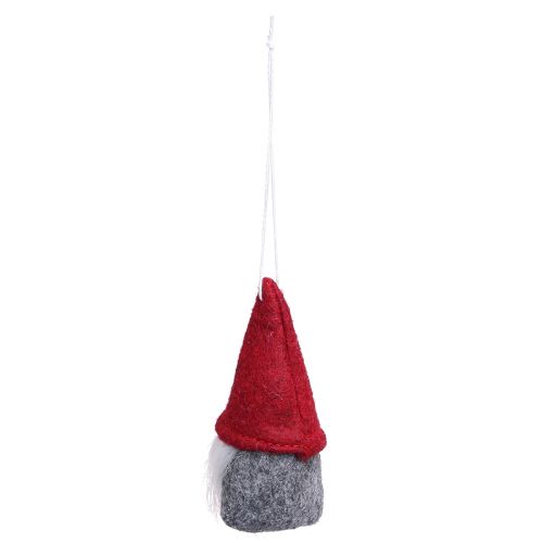 Floristik24 Decoration gnome Christmas tree decoration felt red grey 5×9cm 6 pcs