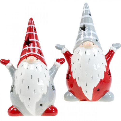 Floristik24 Deco Gnome Tea Light Holder Christmas H18cm 2pcs