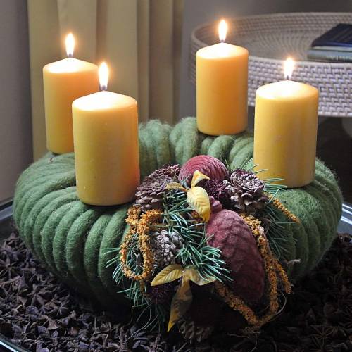 Product Decorative cones flocked Rooibos 9.5cm/8cm 12 pcs